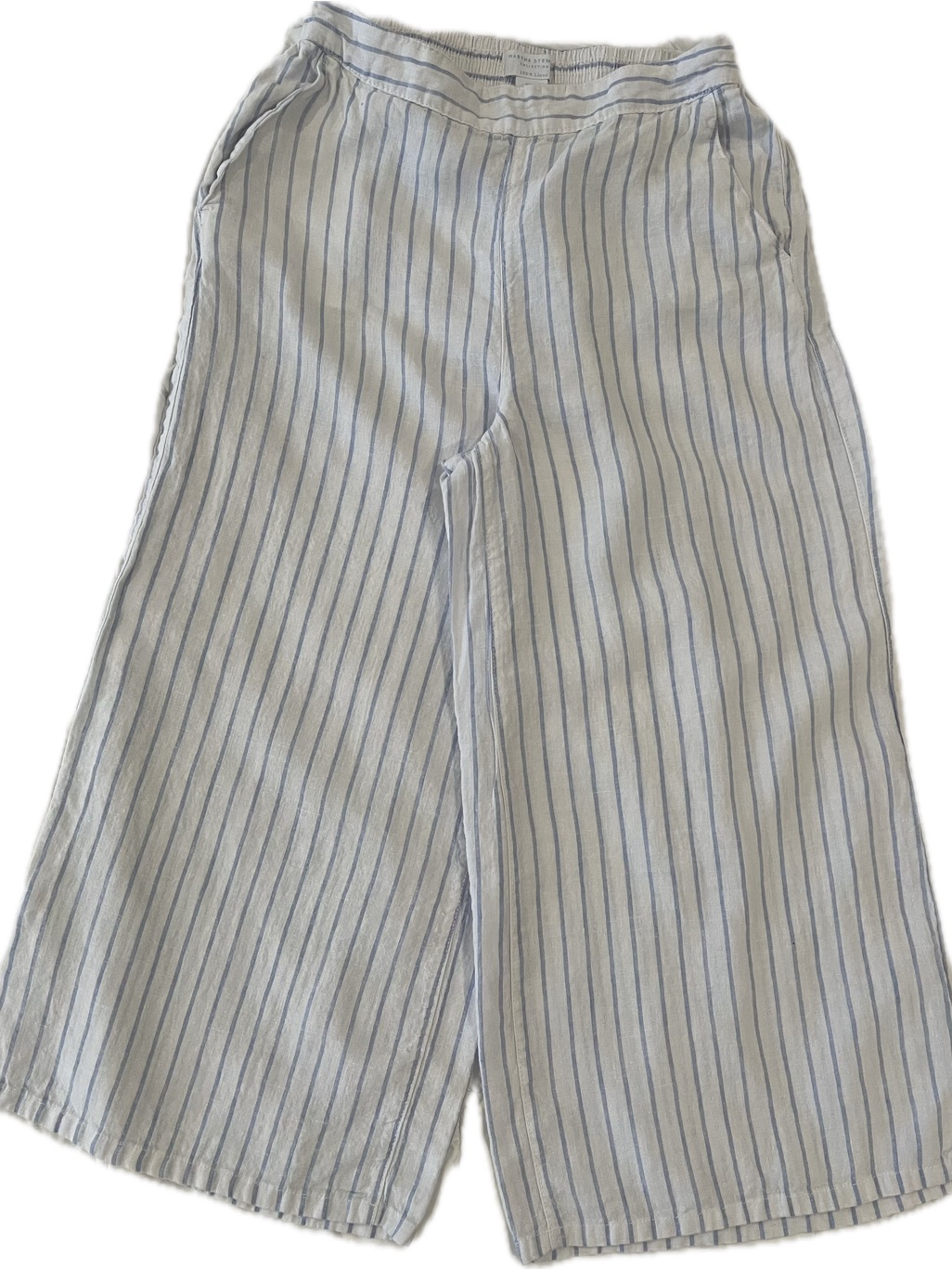 Womens 100 Linen Wide Leg Cropped Pants From Martha Stewart Collection Womens 100 Linen Wide Leg Cropped Pants From Martha Stewart Collection